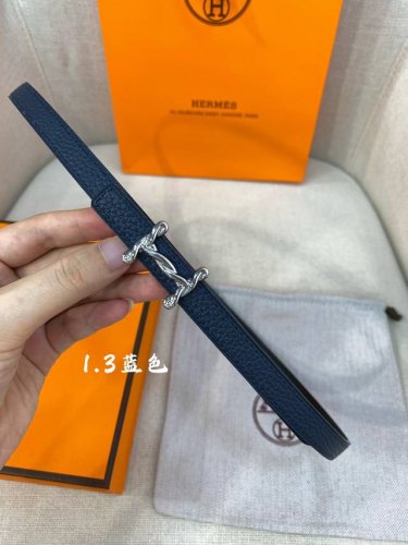 官网同步-Hermes-Glenan皮帶扣&雙面皮腰帶 13Mm 鍍鈀金属皮带扣 小牛皮双面腰带