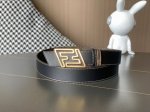 特 FENDI 芬迪 家族迎来新一季男士全新作品 宽度3.5cm 采用进口意大利小牛皮 FF图案标志双面使用 搭配双F按钉搭扣