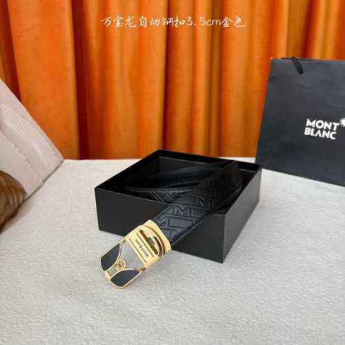 品牌： 万宝龙 Montblanc家持续其一贯的高雅、绅士、精致的风格，进口小牛皮，手感细腻柔软。纯钢自动精品扣，男士必备！宽度：3.5Cm