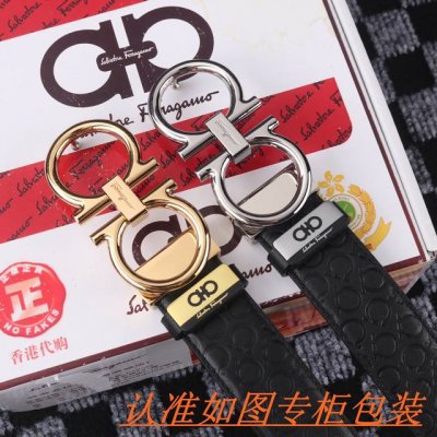 品名：菲拉格木·原单· 材料：百分百头层牛皮，保证真皮。专柜原单品质、做工精细，送人自用首选 包装： 请认准如图专柜包装，赠送打孔器，银联发票，
