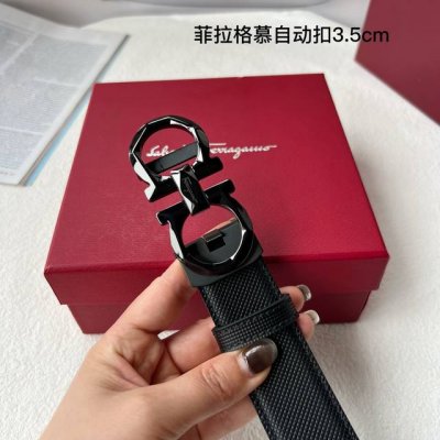 特 品牌： 菲拉格慕 新款进口小牛皮，手感细腻柔软。搭配纯钢自动精品钢扣，男士必备！宽度：3.5Cm
