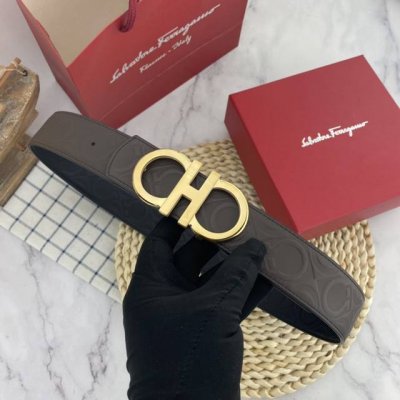 菲拉格慕 特种皮腰带系列 ，原厂五金精品不锈钢扣，手感柔软舒适 宽3.8Cm。