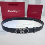 Ferragamo 菲拉格慕 采用双面牛皮荔枝纹搭配平纹精品纯铜扣头打造 柔软细腻，双面可用，时尚休闲易搭配，商务百搭大方，不失精致高雅，简约大气！ 宽度：3.