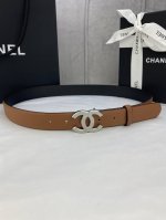 特 宽度3.0Cm Chanel 香奈儿荔枝纹牛皮支持Nfc芯片官方网站链接扫码验证、金 银 色镶钻钢扣。
