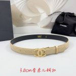 特 3.0Cm 香奈儿腰带，双面头层牛皮皮料，长度：.75.80.85.90.95.100欧，铜五金字母扣原版开模定制庆祝]