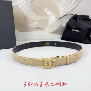 特 3.0Cm 香奈儿腰带，双面头层牛皮皮料，长度：.75.80.85.90.95.100欧，铜五金字母扣原版开模定制庆祝]