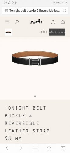 Hermes.爱马仕 全套包装 官网同步 Hermes-Tonight Belt Buckle & Reversible Leather Stra Mm