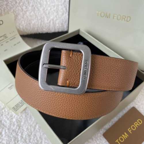 Tom Ford 汤姆福特。新品意大利进口小牛皮，简约商务男士腰带，4.0Cm宽，可双面用，配原版包装
