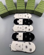 特 Gucci 古奇G家新品女款隐形袜子 一盒五双 提花经典标志，纯棉材质，超舒适超美腻大牌出街，潮人必备超好搭