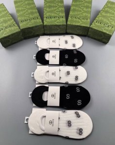 特 Gucci 古奇G家新品女款隐形袜子 一盒五双 提花经典标志，纯棉材质，超舒适超美腻大牌出街，潮人必备超好搭