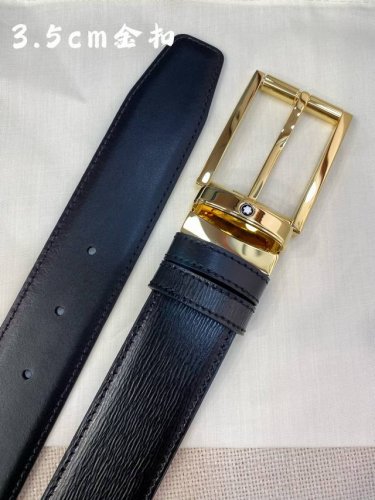 Montblanc万宝龙 宽3.5Cm 采用头层牛皮 精品针式扣头 自由裁剪商务休闲皮带
