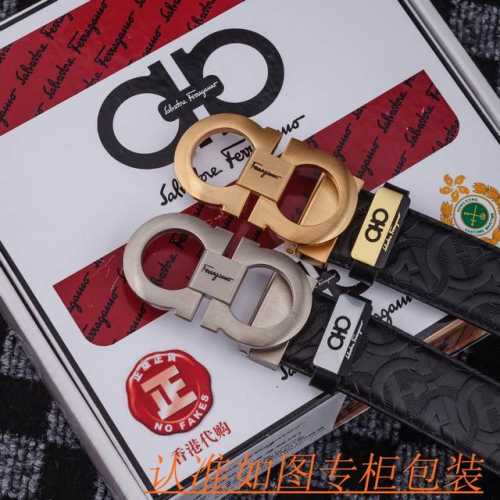 品名：菲拉格木 原单 材料：百分百头层牛皮腰带，保证真皮皮带，专柜原单品质、做工精细，送人自用首选 包装： 请认准如图专柜包装，赠送打孔器，银联发票，宽度3.5