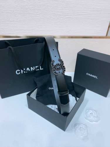 Chanel经典双C皮带腰带 新款Logo扣搭配进口羊皮带身，质感满分，简直身春日里的点睛之笔，皮带直径3.0Cm