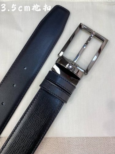 Montblanc万宝龙 宽3.5Cm 采用头层牛皮 精品针式扣头 自由裁剪商务休闲皮带
