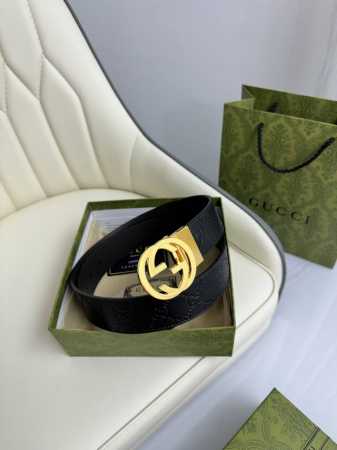 特 Gucci，原厂精密电渡扣头，意大利原厂皮，宽3.7Cm，代购级。 - 点击图像关闭