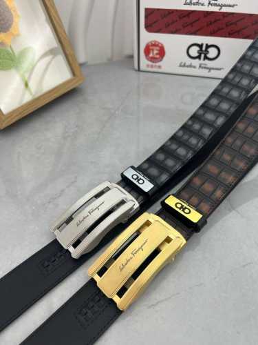 品名：菲拉格幕 自动带 材质：原单牛皮腰带 百分百头层牛皮腰带保证真皮，24K纯钢扣，专柜原单品质、做工精细，时尚大牌，送人自用首选 包装： 请认准如图专柜包装