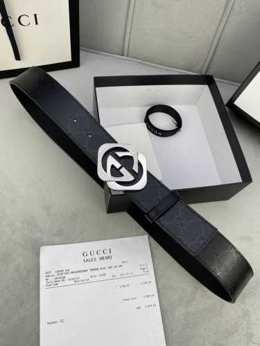 宽度4.0Cm Gucci 经典款G家印花 搭配顶级镶钻两件套钢扣 采用精挑细选进口顶级牛皮 手感柔软细腻