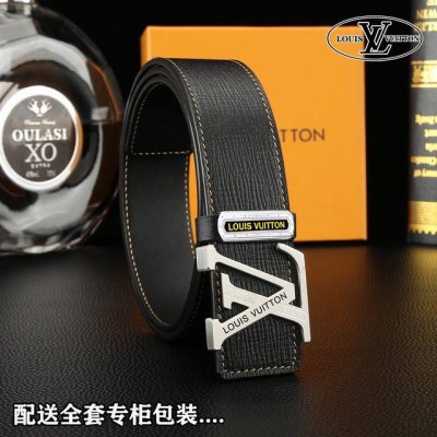 高端品質，實物拍攝 批p 配全套包裝 品牌：Lv海外原單 扣頭材質：雙色純鋼扣 帶身材質正面：38Mm寬度採用雙面進口頭層牛皮腰