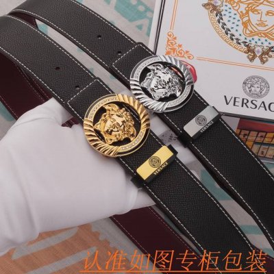 品名：范思哲 皮带原单 腰带 材料：百分百头层牛皮腰带，保证真皮皮带，专柜原单品质、做工精细，送人自用首选 包装： 请认准如图专柜包装，赠送打孔器，银联发票，宽