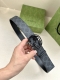 宽度3.8Cm Gucci Gg Supreme帆布腰带，饰以互扣式双 G 带扣。腰带为意大利尺寸， 黑色 蓝色 米色 乌木色 Gg Supreme帆布，采用环