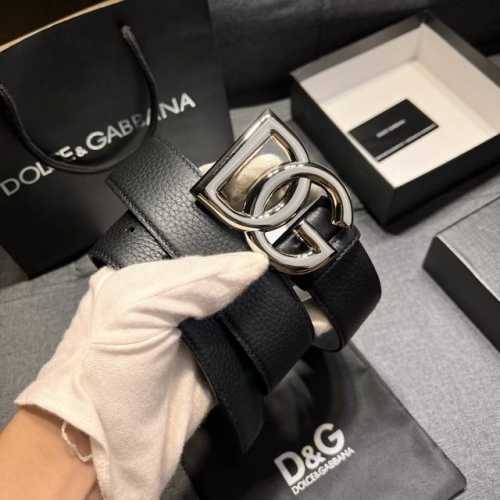 Dg 宽4.0Cm Dolce&Gabbana 新款 进口荔枝纹牛皮 Lux 鞍皮腰带，雅致配饰，搭配双电镀标牌