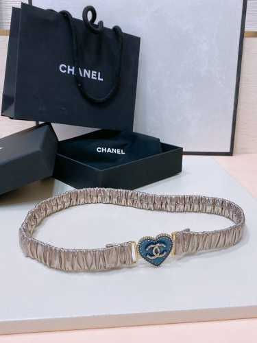 Chanel Cc爱心 牛仔 金 黄铜Logo扣 小牛皮 银色金属 与 金色金属 3.0Cm精品 弹力十足 百搭 优雅 码数含扣S=65Cm总长可用75、80、