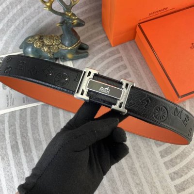 爱马仕 特种皮腰带系列 ，原厂五金精品不锈钢扣，手感柔软舒适 宽3.8Cm。