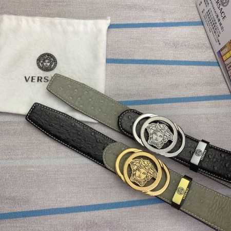 品名：Versace.范思哲 材质：原单牛皮腰带 百分百头层牛皮腰带保证真皮，24K纯钢扣，专柜原单品质、做工精细，时尚大牌，送人自用首选 包装： 请认准如图专 - 点击图像关闭