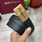 自动扣腰带］菲拉格慕 宽3.5Mm 双面进口头层牛皮制作 搭配经典钢扣 真材实料 时尚经典 做工精致 高端男士皮带 长度可裁剪100 125