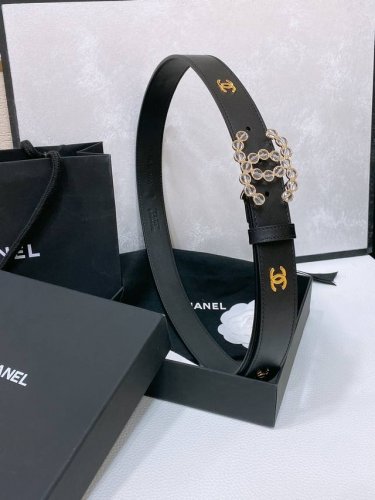 Chanel 24C 树脂水晶 Logo搭扣 黄铜金属进口胎牛皮平纹带身 饰有Cc小Logo手感柔软 细腻 3.0Cm