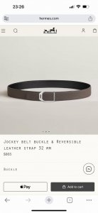 Jockey Belt Buckle & Reversible Leather Stra 22Mm
