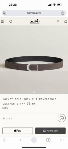 Jockey Belt Buckle & Reversible Leather Stra 22Mm