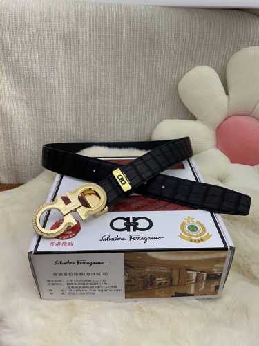 品名：菲拉格幕 原单皮带 材质：原单牛皮腰带 百分百头层牛皮腰带保证真皮，24K纯钢扣，专柜原单品质、做工精细，时尚大牌，送人自用首选 包装： 请认准如图专柜包