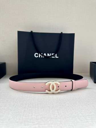 宽度3.0Cm Chanel 香奈儿 进口柔软小牛皮纹路清晰五金配件金 银色 金属磨胶钢扣。 - 点击图像关闭