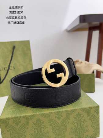 特 古奇 顶级货品 宽度3.8Cm 原厂头层荔枝纹压制经典花纹， 搭配黑色进口底皮。精细的做工，品质好货。 扣头：纯铜材质 - 点击图像关闭