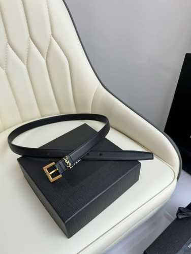 特 Saint Laurent 圣罗兰女士腰带皮带 原厂真金电渡扣头，意大利原厂皮，宽2.0Cm，代购级。
