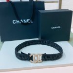 Chanel 24C Cc水钻 黄铜Logo扣 小牛皮 银色金属 与 金色金属 3.0Cm精品 弹力十足 百搭 优雅 码数含扣S=65Cm总长可用75、80、8