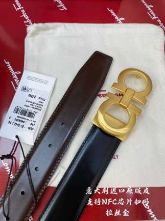 Ferragamo菲拉格慕 Nfc芯片扫码款 正品尺寸3.5Cm意大利原厂皮 - 点击图像关闭