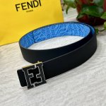 特 片装1 Fendl 芬迪 专柜同款 宽40Mm原版定制天蓝色ffvertigo图案皮料 搭配ff按钉钢扣 时尚潮流 经典百搭款