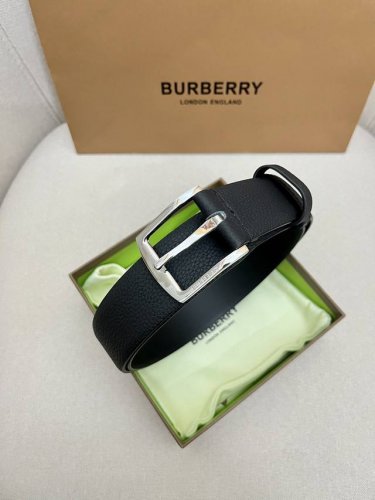 Burberry-巴宝莉 男士专柜对版金属扣 头层牛皮双面外用腰带 商务通勤休闲场合均适合佩戴 3.5Cm