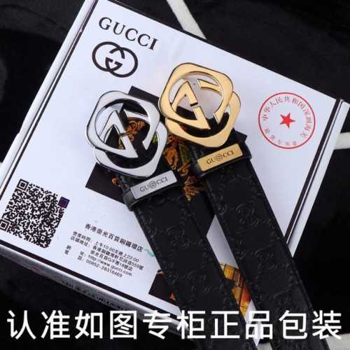 品名：古奇.Gu Cci原单 型号：认准如图专柜包装，赠送打孔器 材料：百分百头层牛皮，保证真皮。24K纯钢扣，Gg花纹双G系列专柜同等质量， 送人自用首选 包