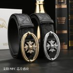 特 范思哲秘原单高档品质专柜官网同步支持Nfc感应宽度3.9精美镶钻扣头意大利双面进口头层小牛皮原版美人头花纹手感极佳 上身郊果棒男士最爱商务休闲两用长度100