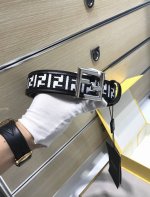 特P210 配送专柜包装 打孔针 新款 Fd 宽35Mm F F字母绣花 手工艺包边，标志造型皮带，支持Nfc钉扣式带扣，进口黑色小牛皮制成，镀金表面金属制品，