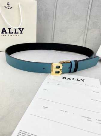 特 3.5Cm Bally 巴利双色手掌纹头层小牛皮 两面可用，配有金银字母扣头该皮带可调节，且能根据需要剪裁质量保证达到修身效果 - 点击图像关闭