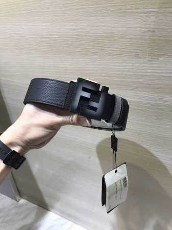 新款 Fd 宽38 Mm 支持Nfc 芯片扫描，标志造型皮带，原版双层间色 双层F铆钉扣，进口原版小牛皮压花制成，镀金表面金属制品，品质保证，非市场通货！ - 点击图像关闭