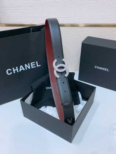 Chanel 春夏新款 小牛皮与黄铜Cc搭扣 精致细腻 光滑优雅 3.0Cm