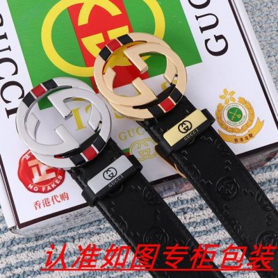 男士腰带：古奇.Gu...Cci 原单 男士皮带：百分百头层牛皮，保证真皮。24K纯钢扣双面可用专柜同等质量， 送人自用首选 包装： 请认准如图专柜包装，赠送打