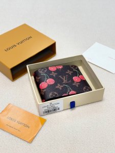 颜色 老花尺寸 12X10Lv新款樱桃对折一比一专柜品质最新专柜黄色包装内置卡位 零钱袋