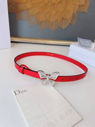 特 Dior 24早春 MéTamorphose 腰带 2.0Cm光滑牛皮革 超級火 蝴蝶搭扣系列