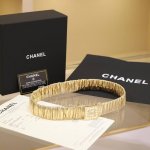Chanel Cc方块 树脂白 与 黑 Logo小方块 黄铜Logo扣 小牛皮 银色金属 与 金色金属 3.0Cm精品 弹力十足 百搭 优雅 码数含扣S=65C